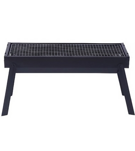 Gratar Portabil, Flippy, Confectionat din Metal, pentru Picnic, Gradina, Terasa, Camping, Dimensiuni Reduse, 60x22x23 cm, Negru