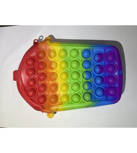 Jucarie antistres din silicon, Flippy, Geanta Pop It, Milkshake, Model 3, Multicolor