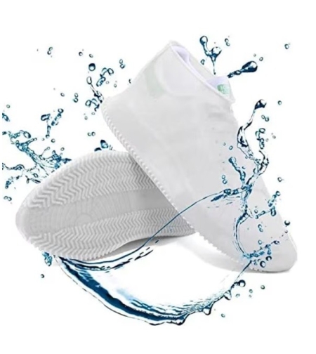 Husa Incaltaminte, Flippy, Impermeabila, Antiderapanta, din Latex, 13 x 13 x 2 cm, Marime M 34-40 cm, Alb