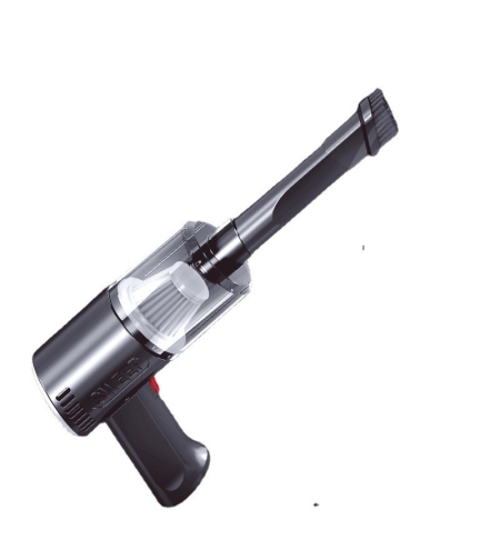 Aspirator Portabil Fara Fir, Flippy, Tip Pistol K7, Pentru Casa si Masina, Incarcare USB, Autonomie 30 Min, 36 x 17 cm, Negru