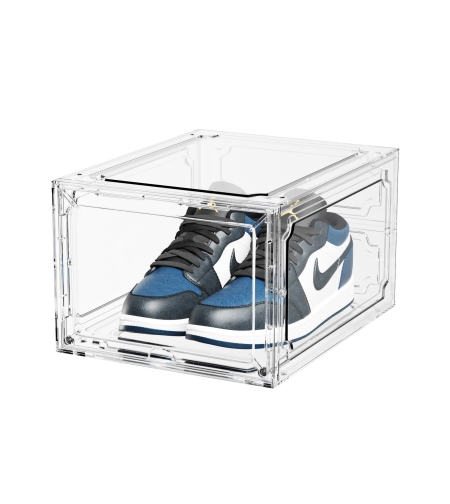 Organizator de Pantofi, Flippy, din PP+ABS, Usa Frontala Magnetica, Rezistenta la Praf, Anti-Oxidare, Utilizare Multipla, 36 x 28 x 21 cm, Transparent