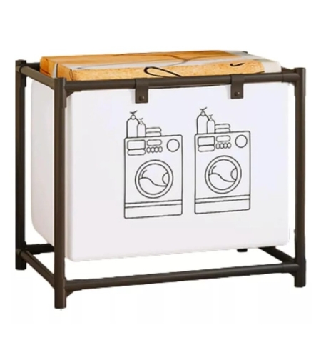 Cos de Rufe, Flippy, 1 Cos, Cadru de Otel Inoxidabil, 97 x 44 x 57 cm, Negru