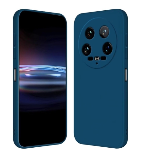 Husa de Protectie, Flippy, pentru Xiaomi 14 Ultra, Liquid Silicone, cu Microfibra pe Interior, Protectie Antisoc, Compatibil Incarcare Wireless, Albastru