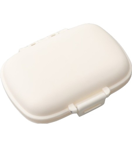 Organizator medicamente, Plastic, 8 compartimente, 0.1 L, Alb, Flippy, 11 x 7 cm