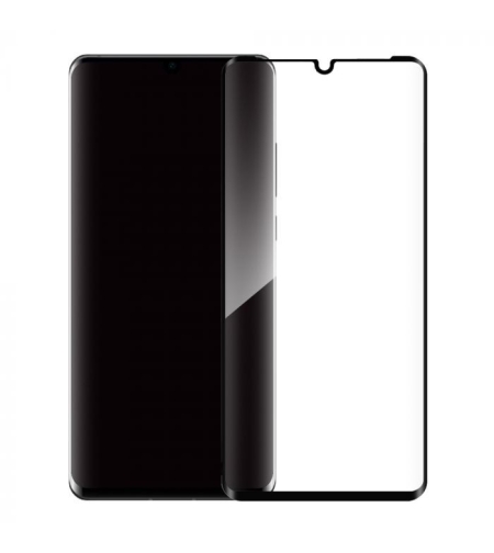 Folie Sticla Curbata, compatibila cu Huawei P30 Pro Full Face Negru, Flippy
