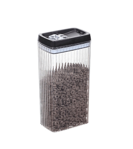 Recipient din Plastic, Flippy, pentru Alimente/Obiecte, Inchidere Ermetica, Textura Ondulata, 15 x 10 x 30 cm, 3.3 l, Transparent