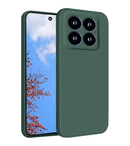 Husa de Protectie, Flippy, pentru Xiaomi 14, Liquid Silicone, cu Microfibra pe Interior, Protectie Antisoc, Compatibil Incarcare Wireless, Verde