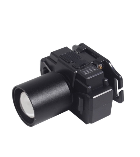 Lanterna LED de Montat pe Cap, Flippy, cu Raza Lunga de Zoom, Far Telescopic, Reglabil, Rezistent la Apa, pentru Pescuit in Aer Liber, Camping, Lumina Puternica, Lanterna, 7x4.5x6 cm, Negru
