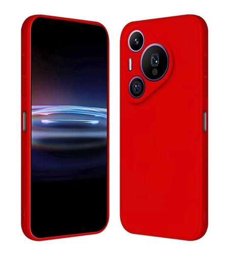 Husa de Protectie, Flippy, pentru Huawei Pura 70, Liquid Silicone, cu Microfibra pe Interior, Protectie Antisoc, Compatibil Incarcare Wireless, Rosu
