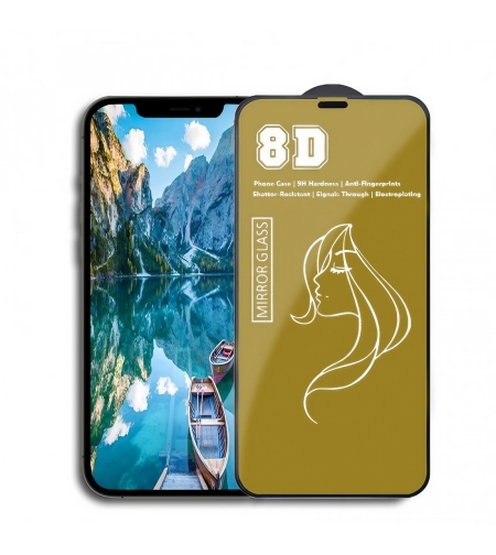 Folie de Protectie, Flippy, pentru iPhone 15 Pro, Tempered Glass Mirror 8D, Efect Oglinda, HD, Auriu