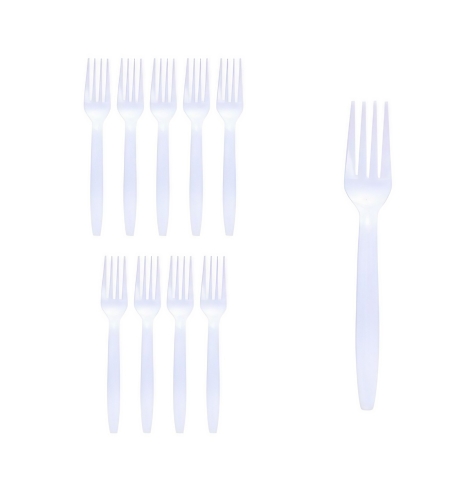 Set 10 Furculite de Unica Folosinta, Flippy, Plastic, 15.5 x 2.5 cm, Alb