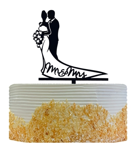 Topper Tort, Flippy, Model 1 Mr&Mrs,  17.5 x 11 cm, Negru