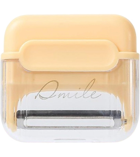 Decojitor/Curatator manual de legume si fructe, Flippy, portabil, cu magnet, doua lame, Inox, Galben, 6.7x6x1.6 cm