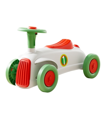 Masinuta Ride-On Flippy, cu Sistem Anti-Rasturnare, Claxon pe Volan, 1-6 Ani, 60 x 28 x 34 cm, Alb-Verde