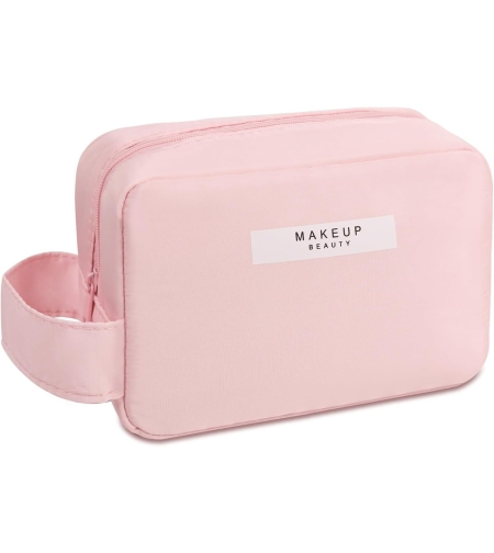 Portfard, Flippy, cu Maner, Material Impermeabil, pentru Cosmetice, 16 x 11 x 7 cm, Roz