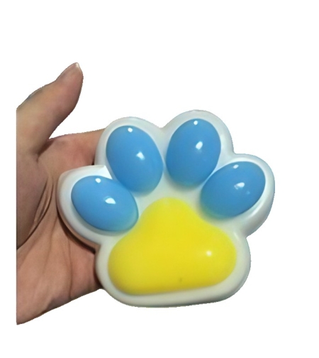Jucarie Antistres Squishy, Flippy, cu Revenire Lenta, Squeeze Pinch Family, Model Cat Paw, 12.5x10.5 cm, 220g, Ambalaj Transparent, Model 019, Multicolor