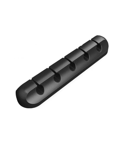 Organizator Cabluri, Flippy, Cable Clips, Fixare Dublu Adeziv, Silicon, 5 Sloturi, Negru