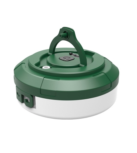 Lumină de camping LED încărcare USB, Flippy, șir colorat, pentru aer liber, cort, Distanta 10 metri, 1800mAH, 10.5x4.3 cm, Alb Verde