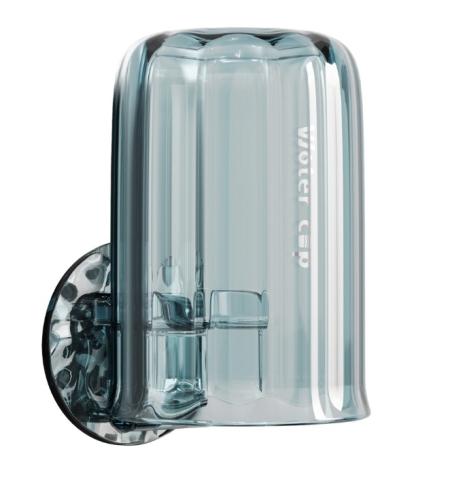 Suport Multifunctional 2 in 1, Pahar si Suport pentru Periuta de Dinti, Flippy, Plastic, Dimensiune: 10.4 x 7.3 x 7.3 cm, Albastru