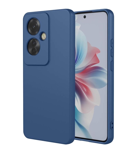 Husa de Protectie, Flippy, pentru Oppo Reno 11 F, Liquid Silicone, cu Microfibra pe Interior, Protectie Antisoc, Compatibil Incarcare Wireless, Albastru