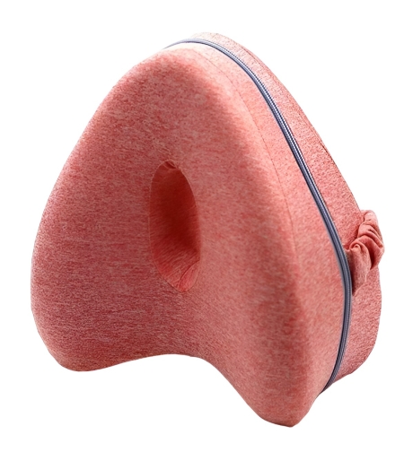Perna Ortopedica pentru Picioare, Flippy, Multifunctionala, Confortabilă, in Forma de Inima, Spuma cu Memorie, Curea Anti-cadere, 25x23x13 cm, Roz