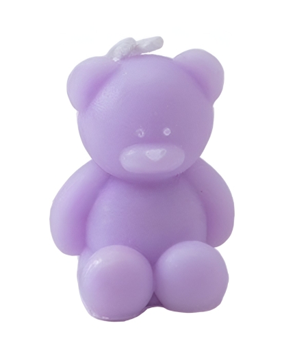Lumanare Parfumata, Flippy, Model Ursulet, Mov, Aroma de Lavanda, 5.5x3.6x4 cm