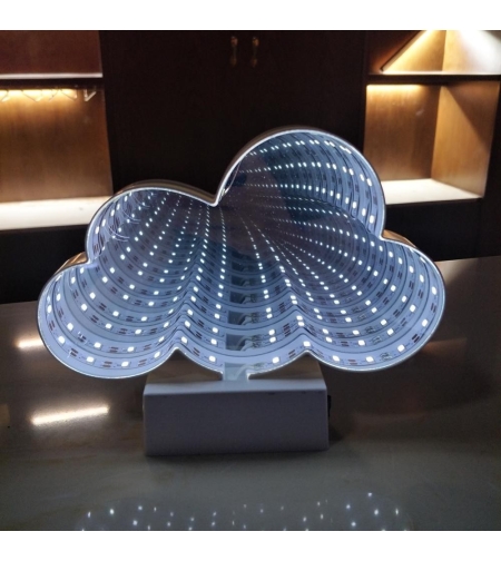 Decoratiune Luminoasa cu Baterii/USB Neon Model Norisor 20 cm Alb Rece