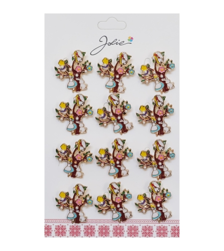 Set 12 Brose Martisor Copac cu Fata si Iepure