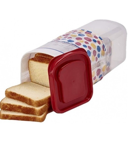 Cutie Depozitare Paine, Flippy, din Plastic, 34 x 13 cm, Pastreaza Prospetimea, Capac Rosu