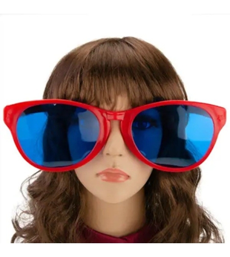 Ochelari Deghizare, Flippy, Marime Exagerata, din Plastic, 26 x 9 cm, Rosu