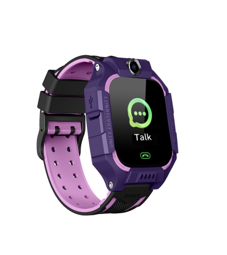 Ceas Smartwatch Flippy, Pentru Copii, Model Q19 Z6, Localizare LBS, Istoric Traseu, Monitorizare Spion, Camera Foto, Lanterna, Chat Vocal, Apel SOS, Roz/Mov