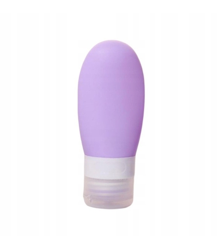 Recipient Portabil din Silicon Elegant de Voiaj, Sticla de Calatorie, Flippy, Potrivita pentru Lotiune, Sampon si Alte Lichide, Anti-scurgere, cu Posibilitate de Reumplere, Capacitate 90mL, Mov