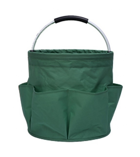 Geanta Cos pentru Scule de 17L, Flippy, Buzunare Exterioare, Cos de Picnic Portabil, Cos pentru Plaja, Cos pentru Curatenie, din Material Oxford 600 D, 28 x 28 x 28 cm, Verde