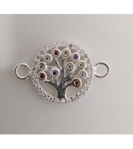 Bratara Snur Reglabil, Argint 925, Copacel in Cerc cu Zirconii, Jolie Silver