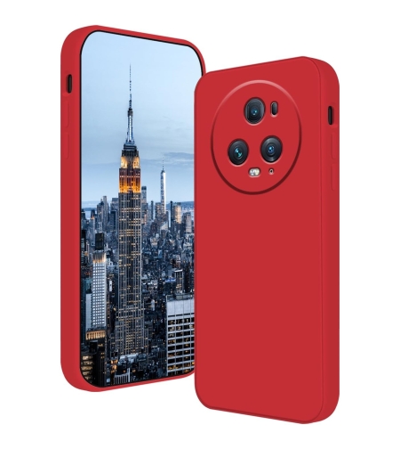 Husa de Protectie, Flippy, pentru Honor Magic 5 Pro, Liquid Silicone, cu Microfibra pe Interior, Protectie Antisoc, Compatibil Incarcare Wireless, Rosu
