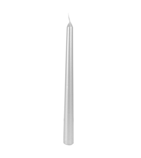 Lumanare Decorativa, Flippy, pentru Masa, 25 cm, din Parafina, fara Fum, Ardere 7.5h, Argintiu