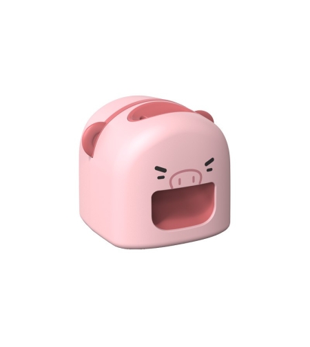 Mașină de Decojit Semințe, Flippy, Mini Deschizător, Model Porc, Incarcare USB, 9.7x10x8.6 cm,Roz