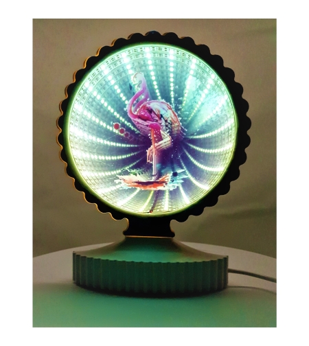 Decoratiune Luminoasa, Flippy, cu Cablu USB, Model Flamingo, Alb Rece, 17 cm