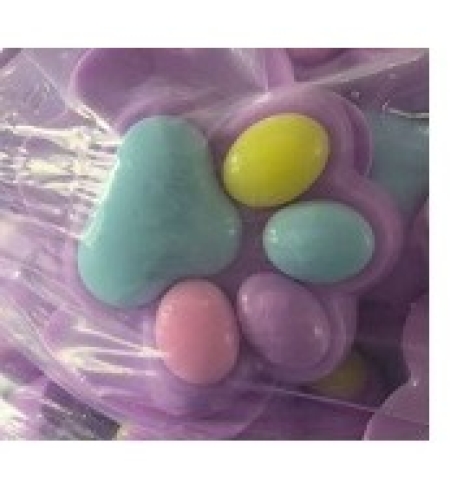 Jucarie Antistres Squishy, Flippy, cu Revenire Lenta, Labuta de Pisica Pufoasa, 8.5 x 7.5 cm, Ambalaj Transparent, Mov Multicolor