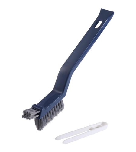 Perie 3in1 de Curatat Podele si Rosturi, Flippy, Lungime Maner 28 cm, Peri din PP, Otel si Plastic, Cleste pentru Scame si Par Inclus, Albastru