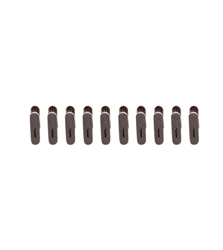 Set 20 de Cleme pentru Haine, Flippy, de Prindere pentru Pantaloni, Atasabile la Umerase, 1.6x2.3x6.35 cm, Maro
