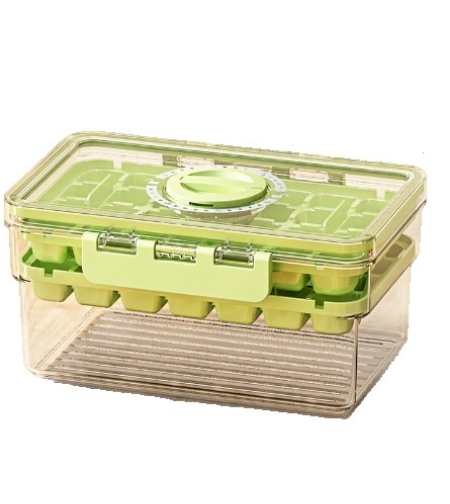 Forma de Gheata, Flippy, Doua Straturi, Inchidere Etans, din PP+PET, 19 x 12 x 9.5 cm, Verde