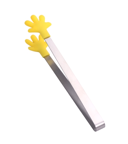 Cleste Creativ pentru Mancare, Flippy, Model Manute din Silicon, 14.5x3 cm, Rezistent la Temperaturi Inalte si Coroziune, Galben