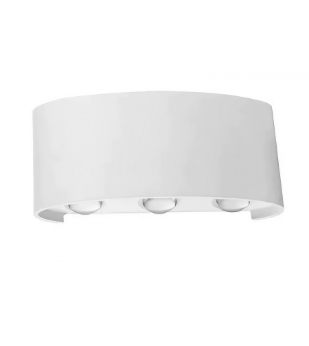 Aplica pentru Perete, Flippy, Interior/Exterior, Rezistenta la Umezeala IP65, 8 W, Lumina Calda, Aluminiu, 22x8 cm, Alb
