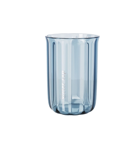 Cana de Apa pentru Clatit, Flippy, pentru Periuta de Dinti, 200 ml, 10.4 x 7.3 cm, Albastru Transparent