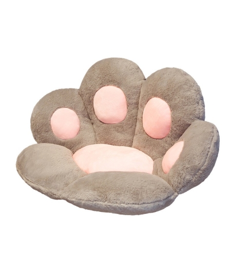 Perna Decorativa, Flippy, Model Laba de Pisica, din Plus, pentru Scaun/Canapea/Podea, 80 x 70 cm, Gri