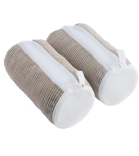 Geanta pentru Spalare Incaltaminte, Flippy, pentru Masina de Spalat, cu Fibre Pufoase in Interior, cu Fermoar, Curatare 360 de Grade, 39x19 cm, Gri deschis