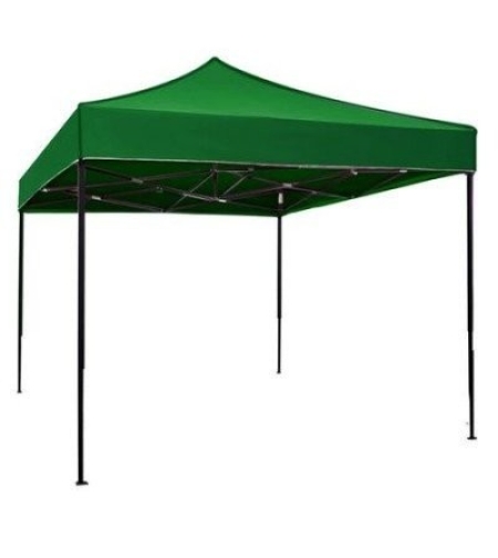 Cort Pavilion 3x3m Verde Pliabil Cadru Metal pentru Curte, Gradina, Evenimente