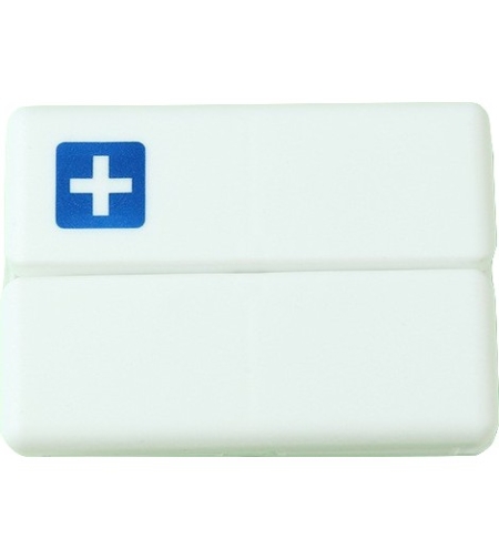 Cutie depozitare medicamente, 7 compartimente sigilate individual, pliabila, portabila, Flippy, Alb/Albastru
