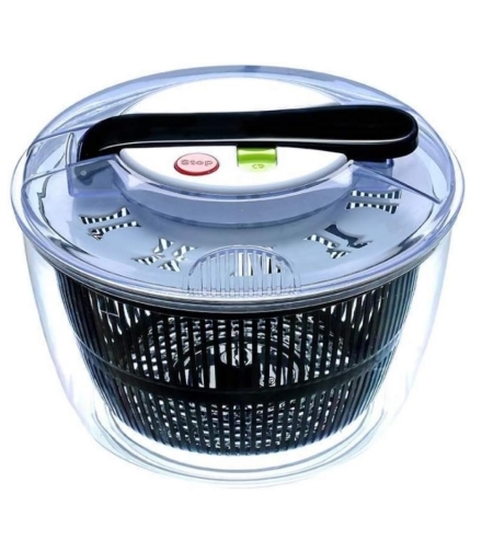 Uscator Manual pentru Salata si Verdeturi, Flippy, Plastic, 20x20x25 cm, Capacitate 5L, Negru